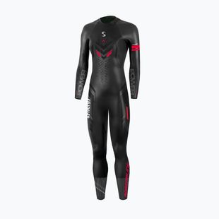 Moteriškas triatlono hidrokostiumas Synergy Adrenaline Full Sleeve 5 mm black/red
