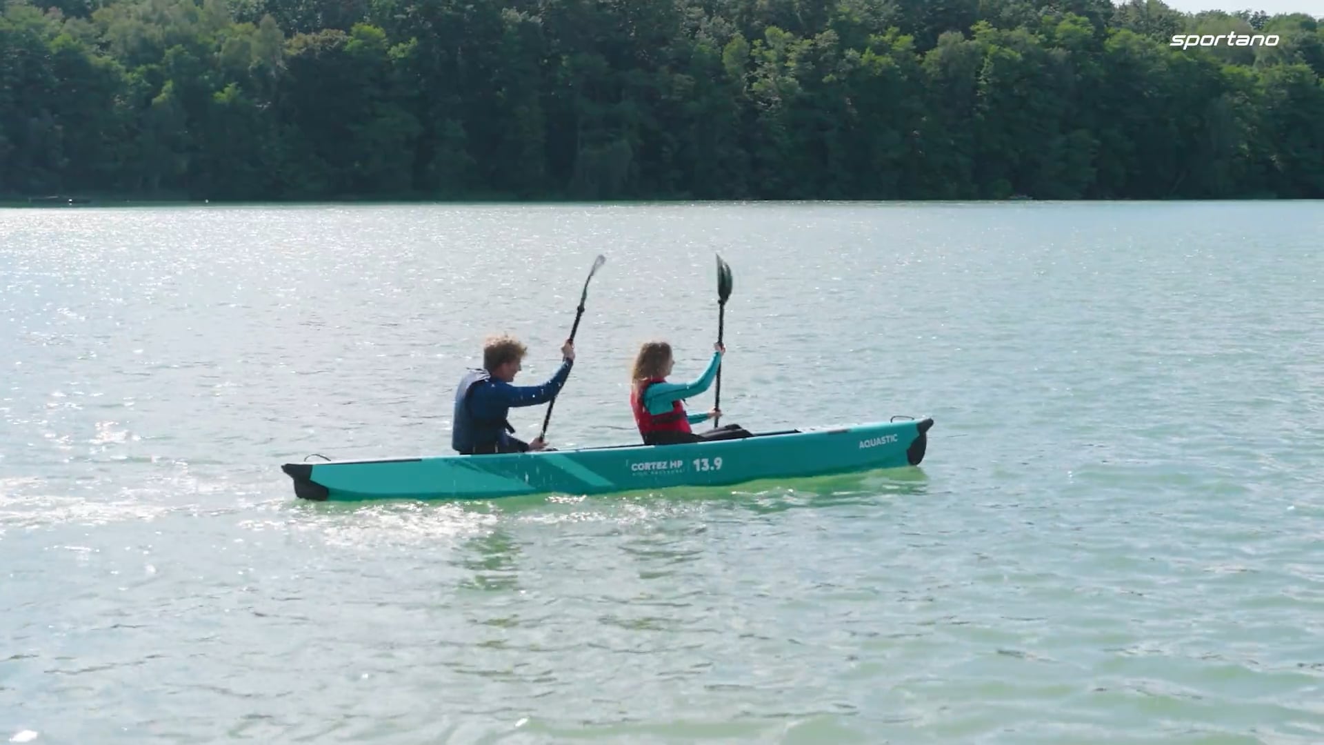 Pripučiama dvivietė baidarė AQUASTIC Cortez 13'5" 410 cm mėlyna