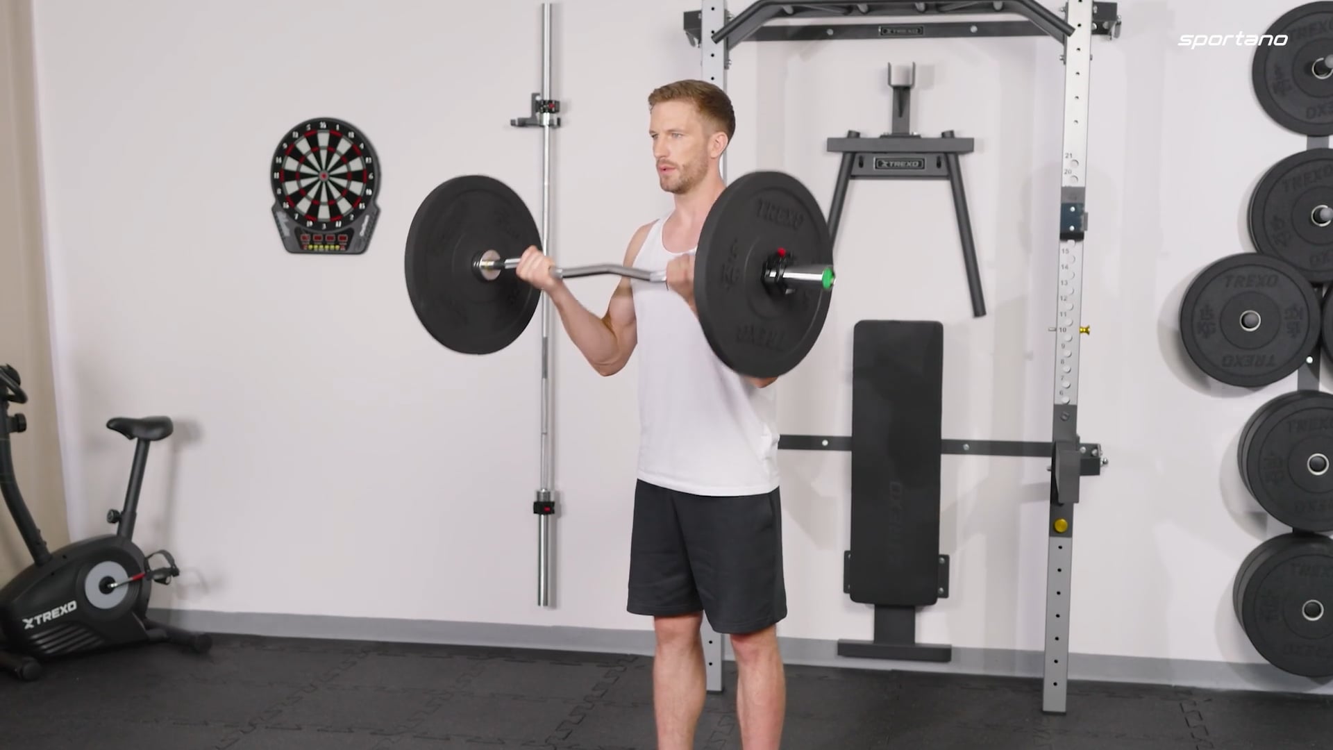 TREXO olimpiniai svarmenys su buferiu juodi TRX-BMP020 20 kg