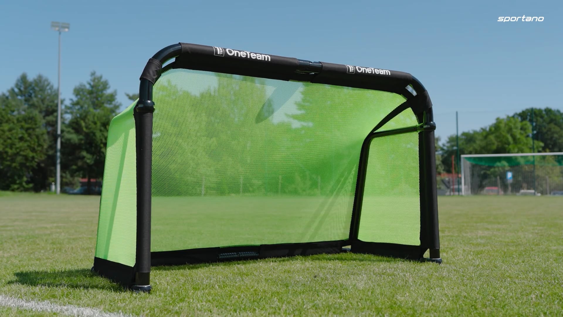 Futbolo vartai OneTeam SWIFTGOAL 150 x 90 cm foldable black/green