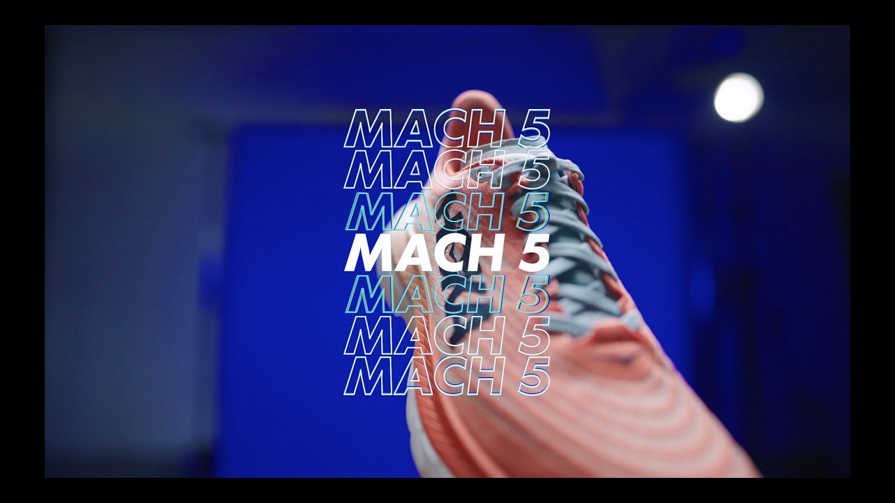 Moteriški bėgimo bateliai HOKA Mach 5 blue/yellow 1127894-CEPR