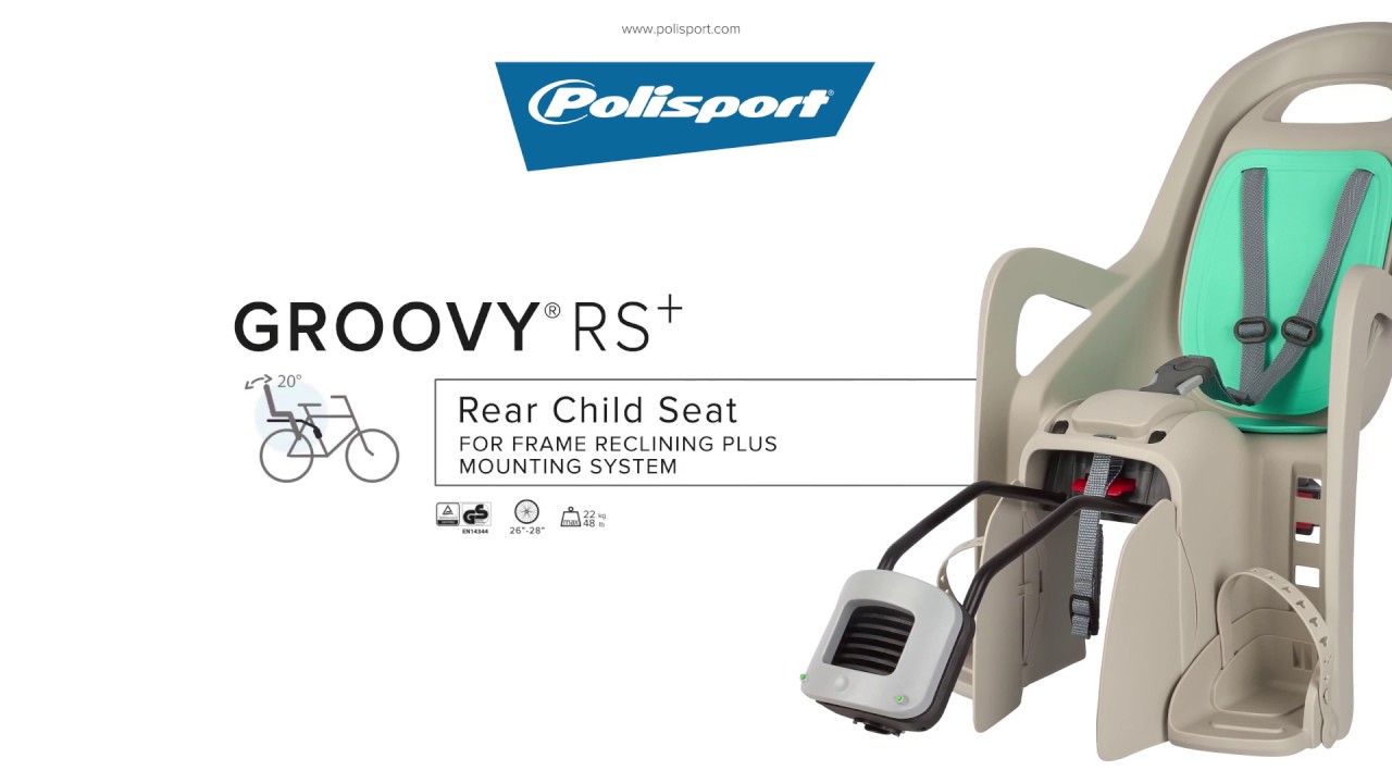 Polisport Groovy RS+ žalia FO galinio rėmo dviračių sėdynė 8640700009