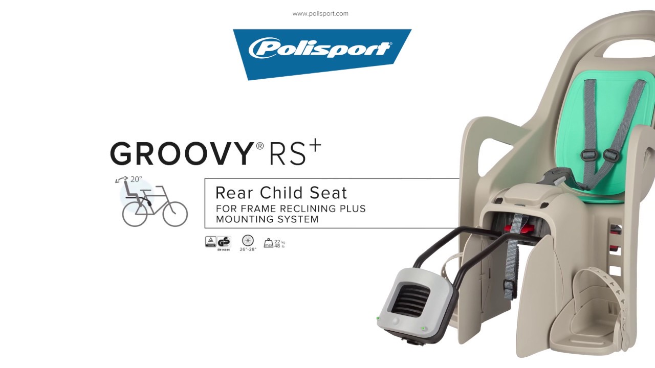 Polisport Groovy RS+ galinio rėmo dviračių sėdynė žalia, smėlio spalvos FO 8640700008