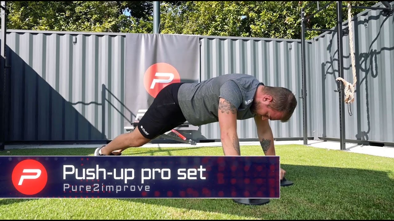 Pure2Improve Push-up Pro rinkinys raudonos/juodos spalvos stūmimo rankenos P2I202160