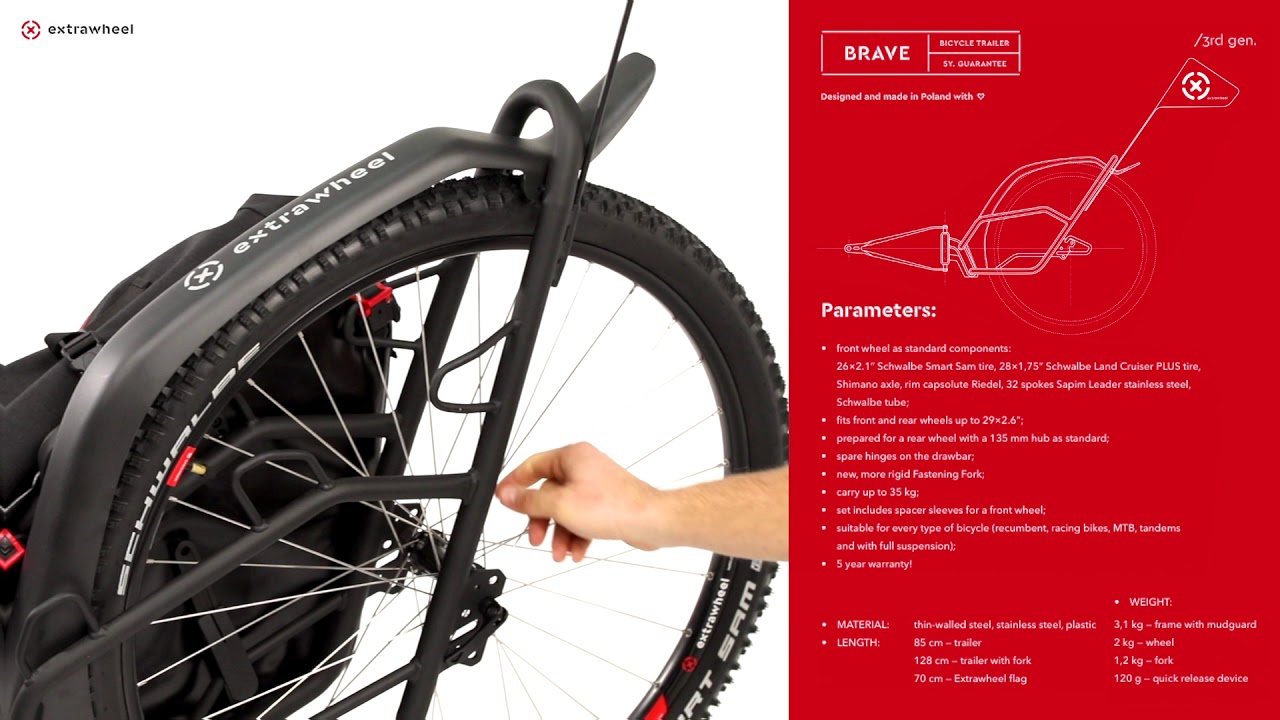 Extrawheel Voyager dviračių priekaba juoda PRO E0033