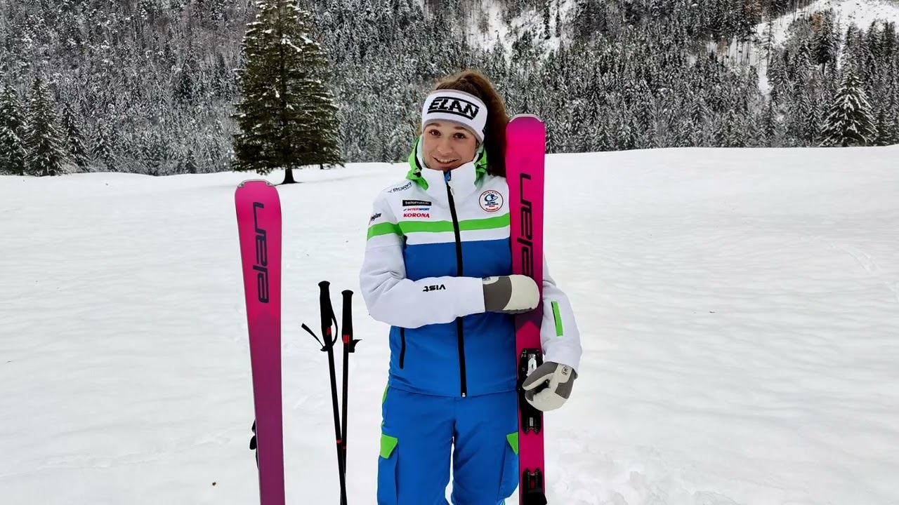 Moteriškos kalnų slidinėjimo slidės Elan Ace Speed Magic PS + ELX 11 rožinės ACAHRJ21