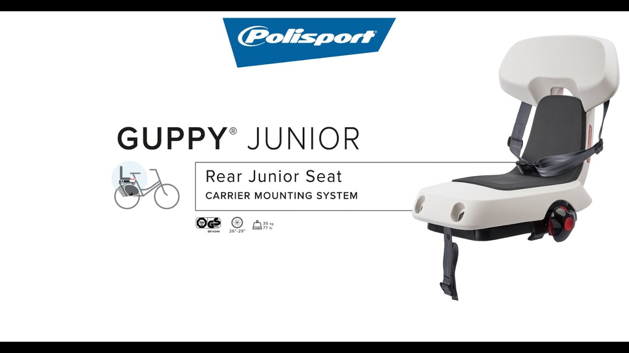 Polisport Guppy Junior CFS pilka FO galinės bagažinės dviračių sėdynė 8636100012