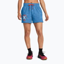 Moteriški treniruočių šortai Under Armour Project Rock Underground Terry viral blue/phoenix/white