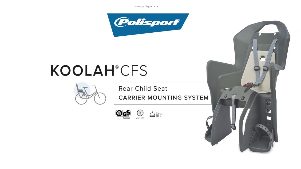Polisport Koolah CFS galinės bagažinės dviračių sėdynė pilka FO 8631500005
