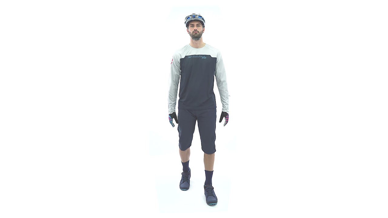 Vyriški dviračių marškinėliai ilgomis rankovėmis Endura MT500 Burner aubergine